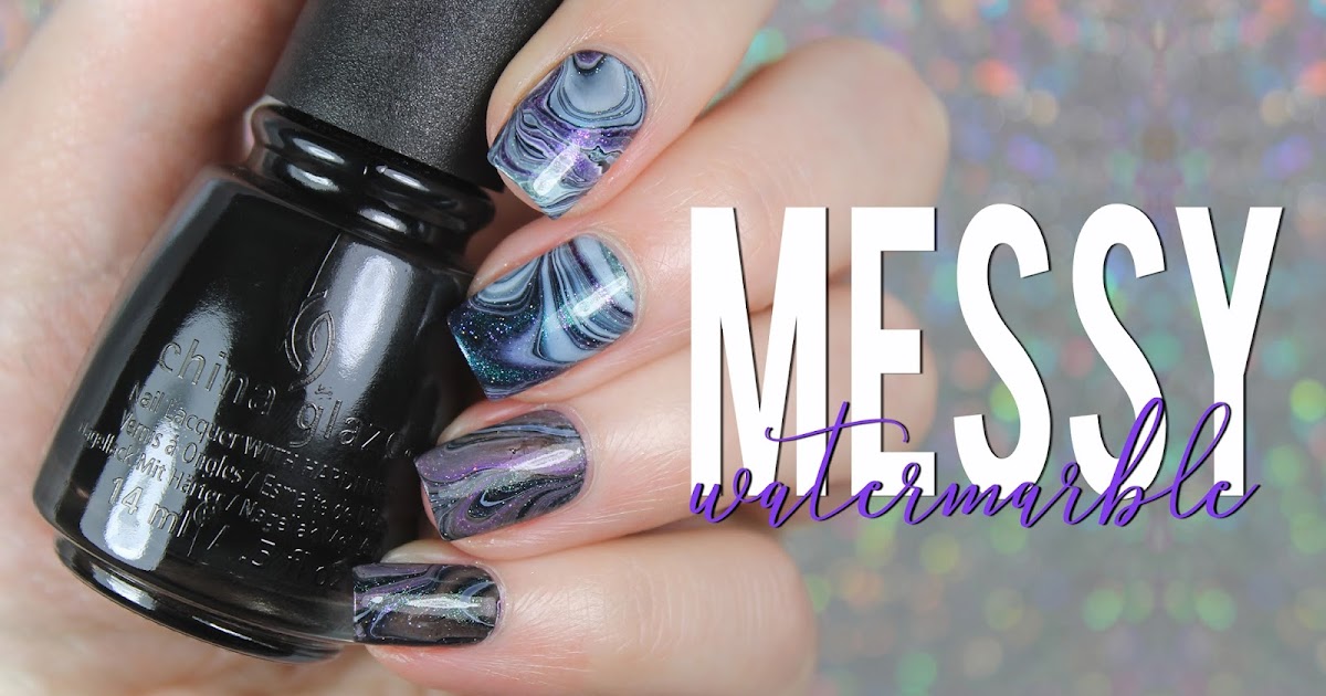 Top Shelf Bright Shimmers Messy Watermarble Nail Art
