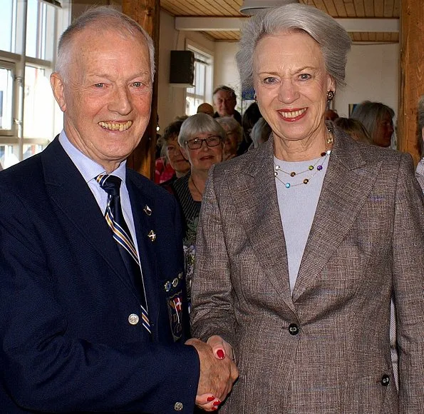 Princess Benedikte of Denmark attended the de-naming and baptism ceremony of the new rowing-boats held at the Svendborg Roklub