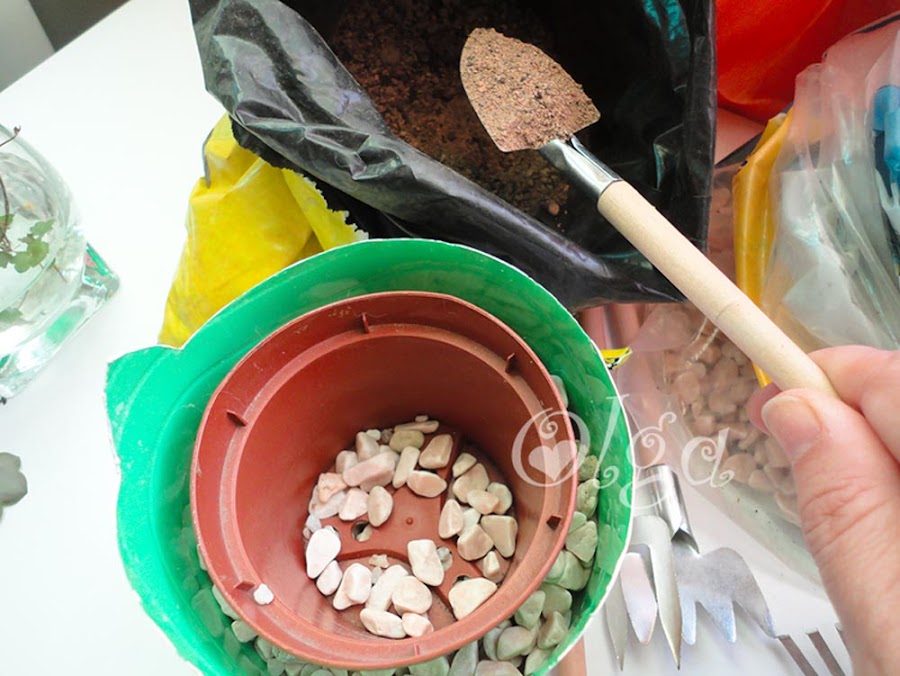 maceta gato - flower cat - pintura pizarra chalk paint 