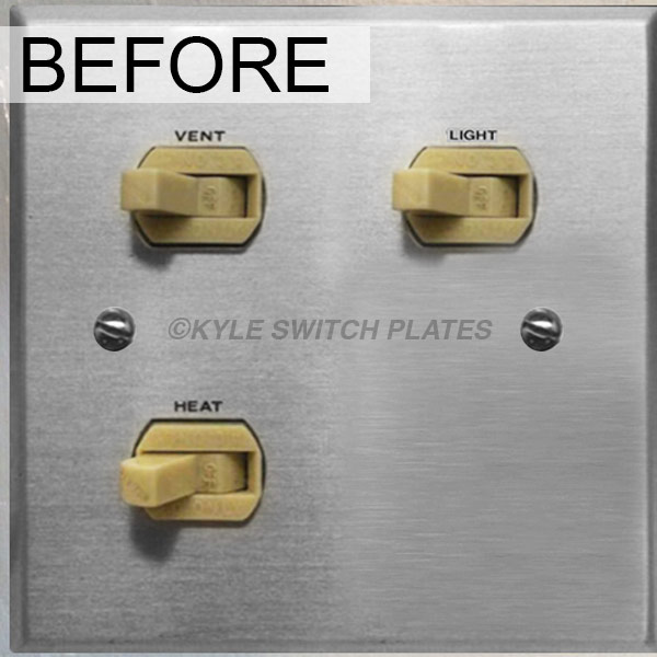 Kyle Switch Plates Replacement Covers for NuTone Light, Vent & Heat Switches [with labels]