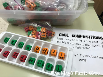 Christmas Music Workstations that are fun, engaging and easy on you are discussed in this blog post.  Puzzles, dabbers, snowballs and ice cube trays can all become awesome centers for the students in your music classroom.