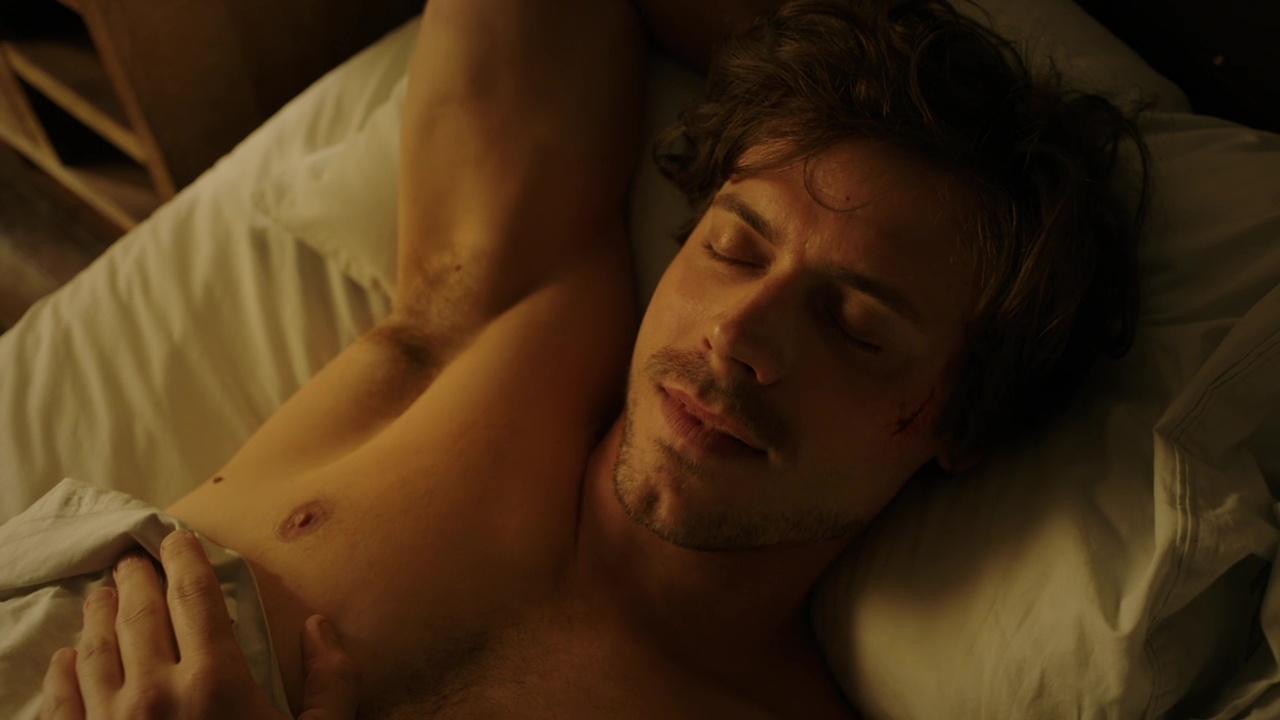 François Arnaud shirtless in Midnight, Texas 2-01 "Head Games" .