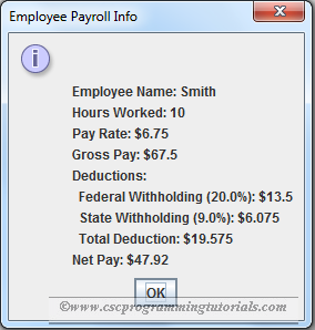 Exercise 2.27 solution - Java GUI Payroll Program