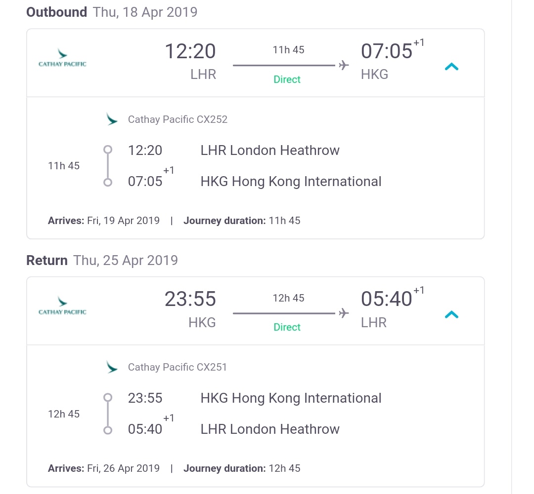 Cathay Pacific London to Hong Kong from £1601 Premium Cabin Deals Cathay Pacific London to Hong Kong from £1601 Premium Cabin Deals