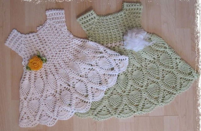 Vestido de Crochê para Bebê com Gráfico - Artesanato Passo a Passo!