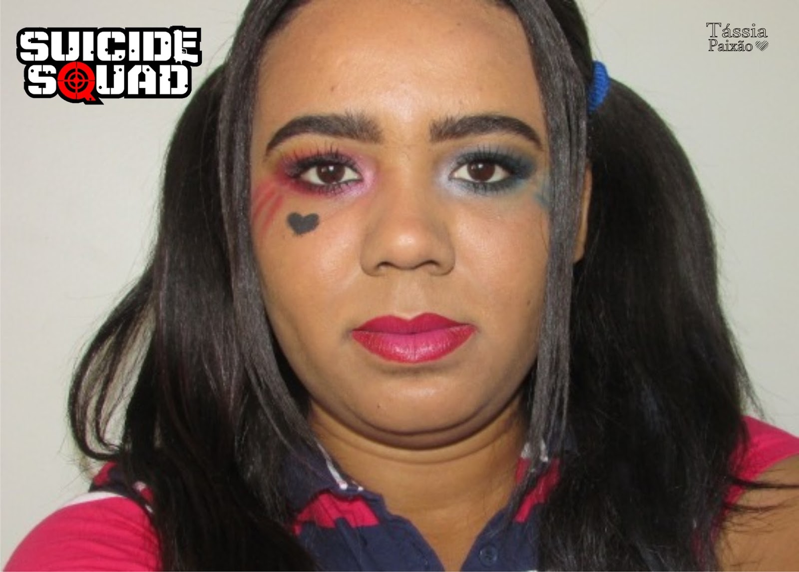 Arlequina - Esquadrão Suicida - Maquiagem e Cabelo colorido 