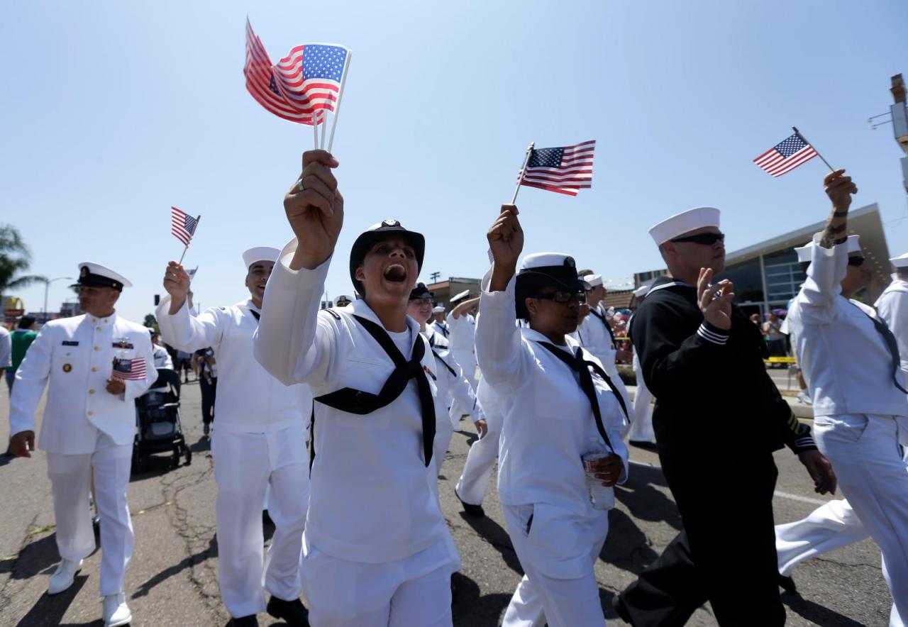 Uniformed Troops March In San Diego Gay Pride Parade For The First Time