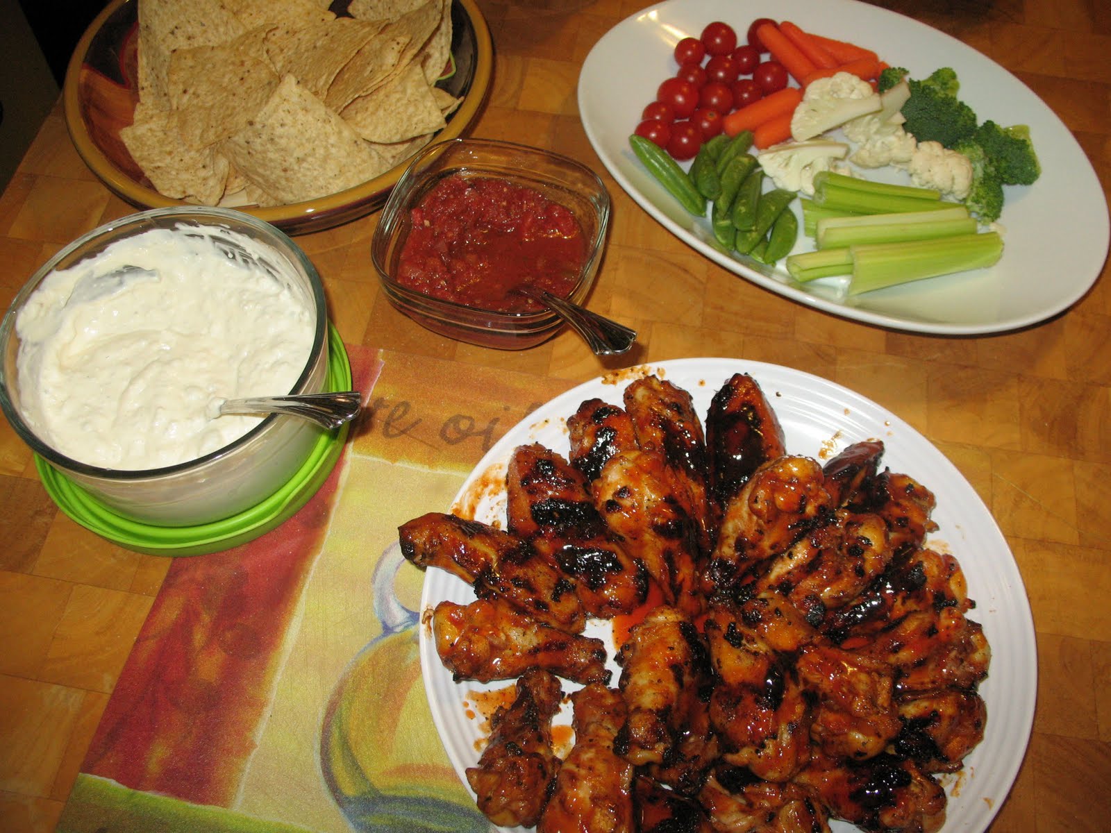 simmer cooking Grilled Hot Wings & Bleu Cheese Dressing