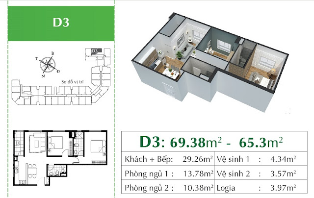 Thiết kế căn hộ D3 Eco City Long Biên Thiết kế căn hộ D3 Eco City Long Biên
