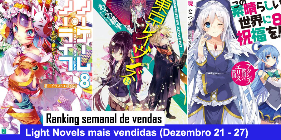 Ranking semanal: Light Novels mais Vendidas (Ago 21 - 27