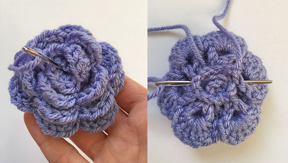 Easy Crochet Rose Tutorial (Left Handed) Grace and Yarn