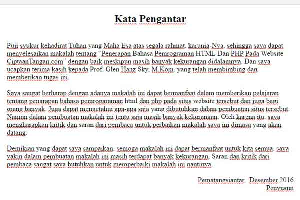 contoh kata pengantar makalah bahasa indonesia yang baik dan benar