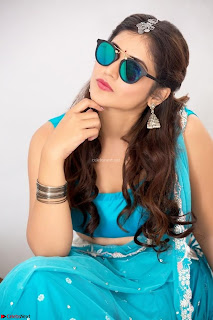 Marathi Actress Priyanka Jawalkar Sizzles In stunning Blue Half Saree ~  Exclusive 006