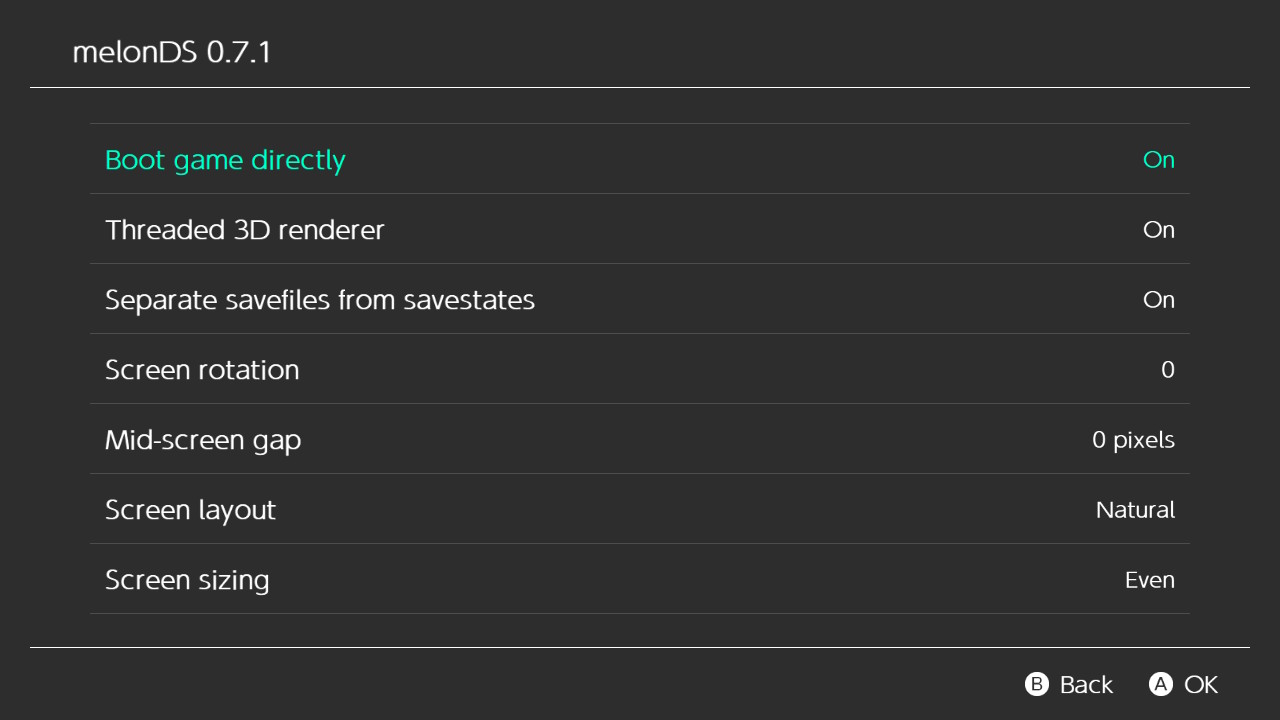 ニンテンドースイッチ NDSエミュレーター(melonDS)