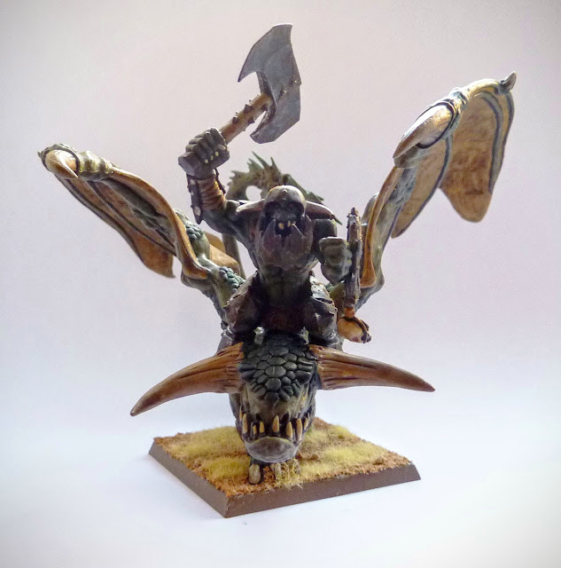 A painting and conversion update for an Orc Warboss on Wyvern for Orcs & Goblins, Warhammer Fantasy Battle.