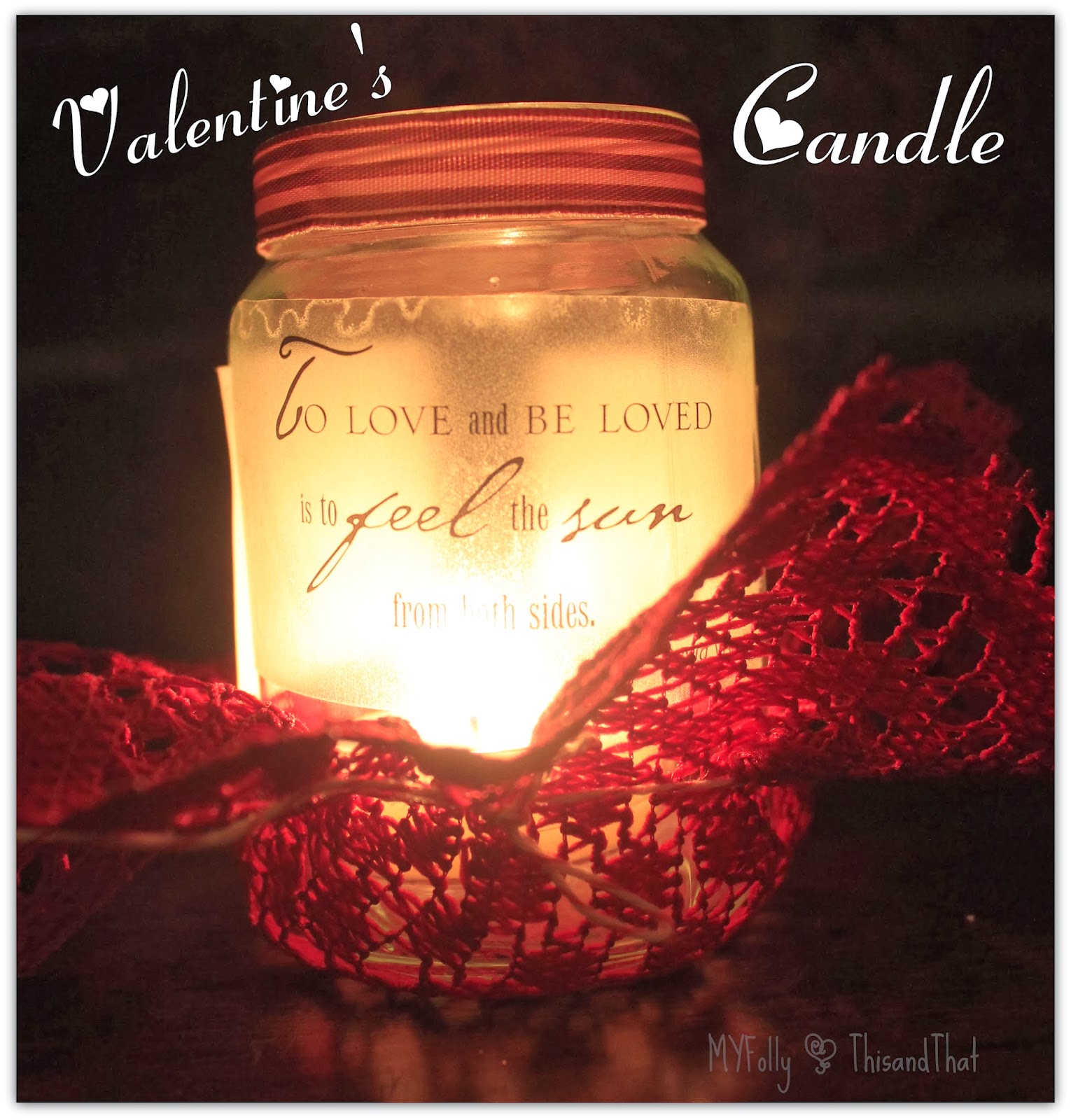 This and that Jars to Valentine's Candle or Candy Dish