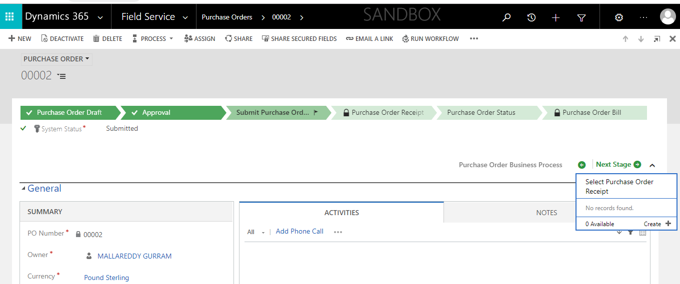 MICROSOFT DYNAMICS CRM /365 BLOG Purchasing in Field Service