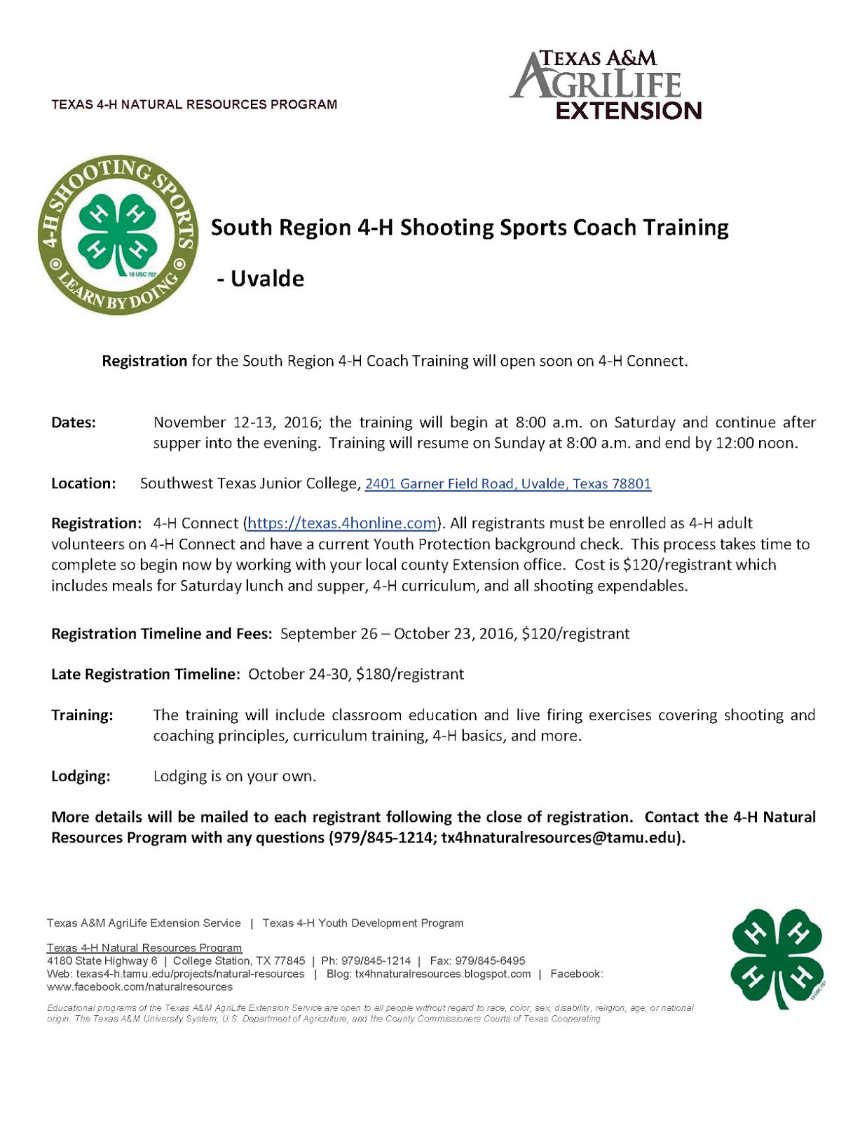 south region 4 h shooting sports coach training uvalde texas 4 h