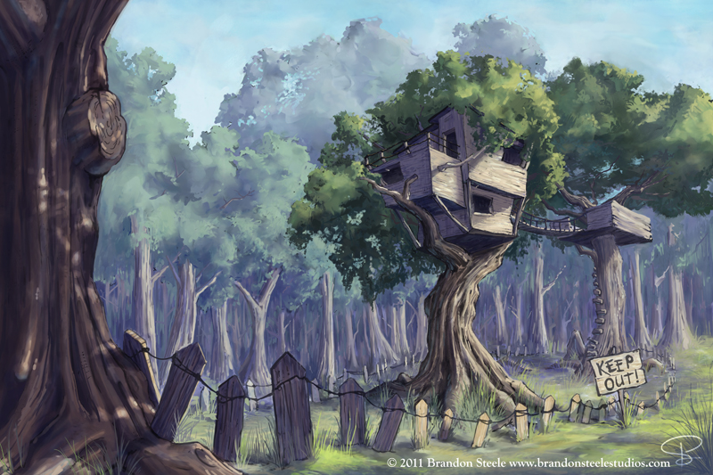 Art and Illustrations Finished Treehouse Paintings
