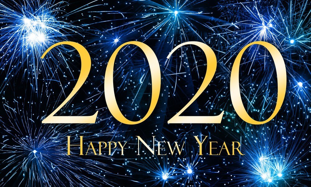 Happy New Year 2020, Blue, Firework Art Happy New Year 2020, Blue, Firework Art