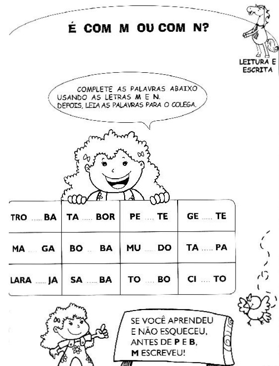 Complete com M ou N
