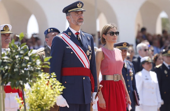 King Felipe VI of Spain and Queen Letizia of Spain attend the delivery of actual employment office at General Air Force Academy