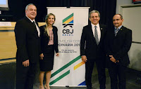 Seloi Totti com o presidente da CBJ Sílvio Borges, e os vice-presidentes Danys Marques Maia Queiróz e José Nilson Gama de Lima
