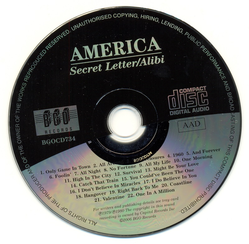 Alibi перевод. America Silent Letter 1979. America обложки альбомов.