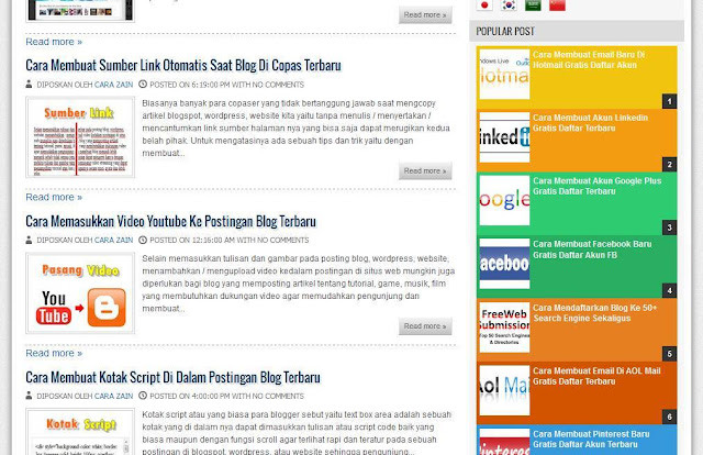 Cara Membuat Popular Post Warna Warni Di Blog Terbaru