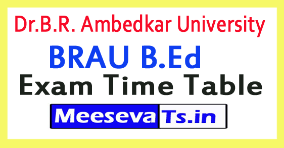 Dr.B.R. Ambedkar University (BRAU) B.Ed Exam Time Table 