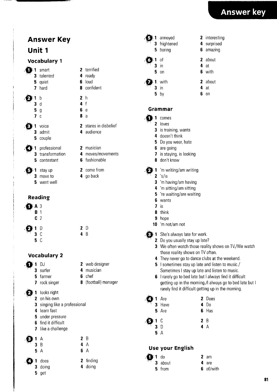 Unit 5 Test Answer Key : Answers Of English Workbook For Class 9 Unit 7 - n...