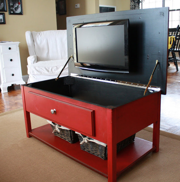 Keep your TV hidden in this clever table Keep your TV hidden in this clever table