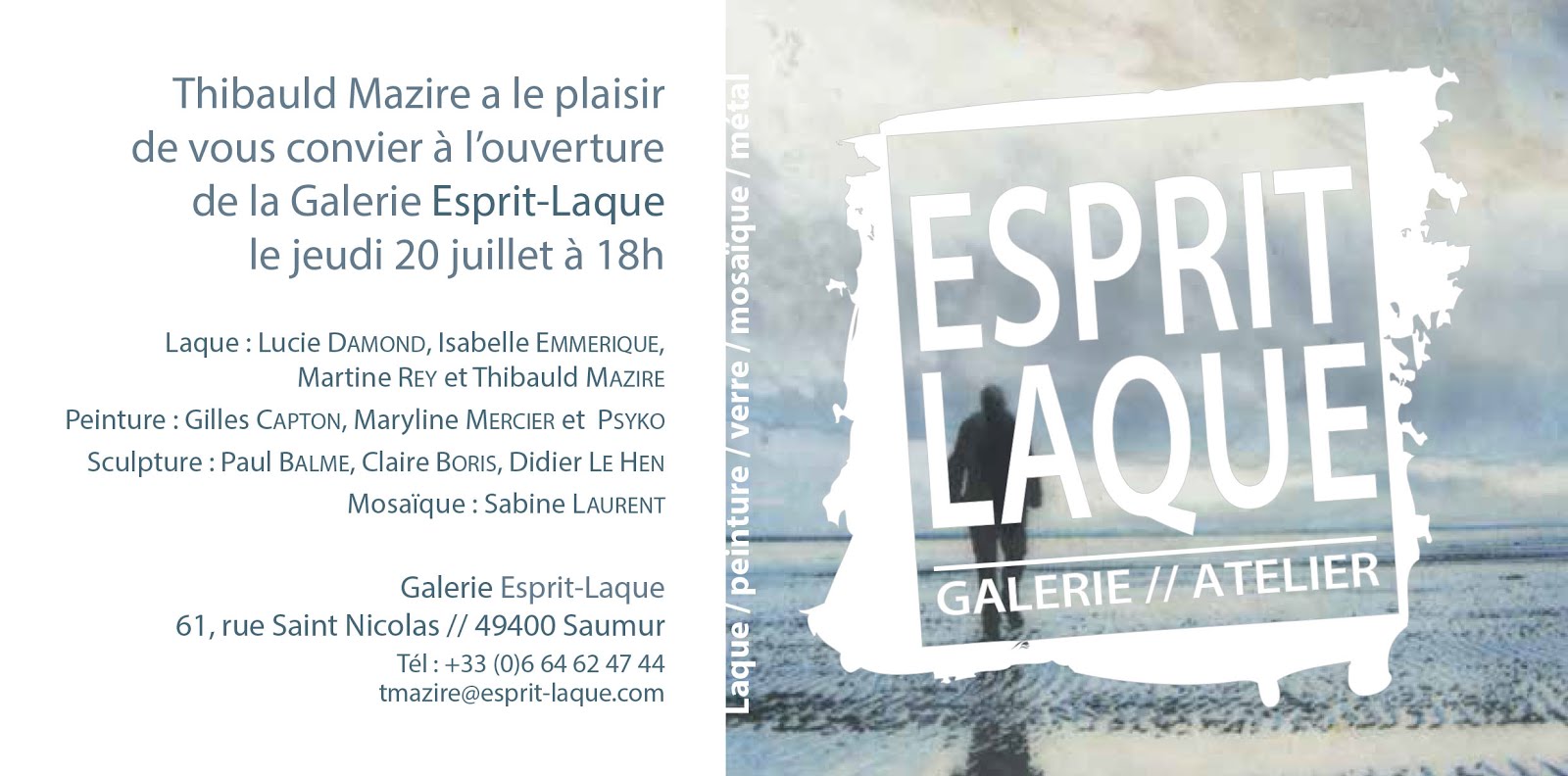 NOUVEAU À SAUMUR : CAPTON PARMI LES ARTISTES INVITÉS À L'OUVERTURE DE LA GALERIE "ESPRIT-LAQUE"