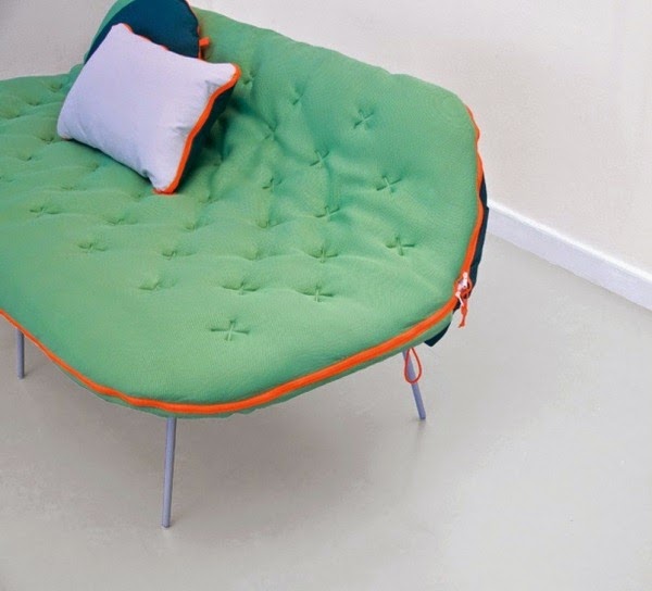 Design sofa and comfortable daybed in an elegant combination