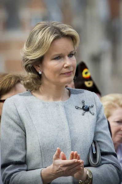 Queen Mathilde of Belgium paid tribute to resistance heroine Gabrielle Petit during a ceremony 