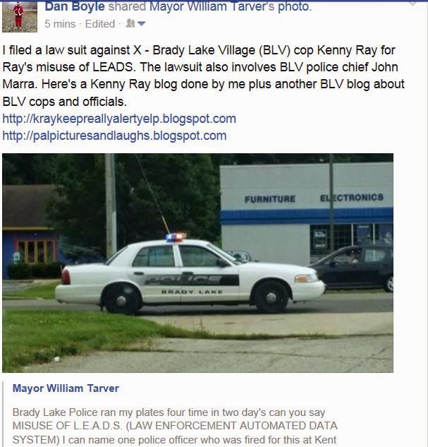 Toe 2 Toe Cop ? ! Brady Lake Village (BLV) police chief Dave Kinney