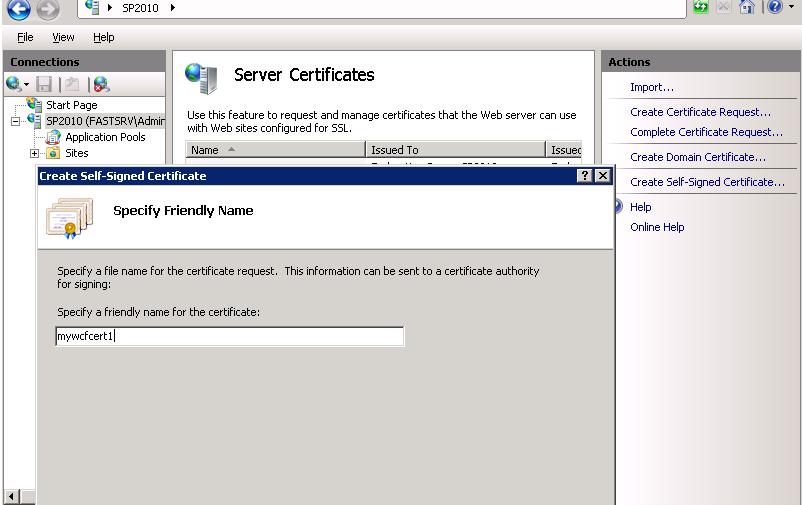 Create Custom Name Self Signed Certificate Using