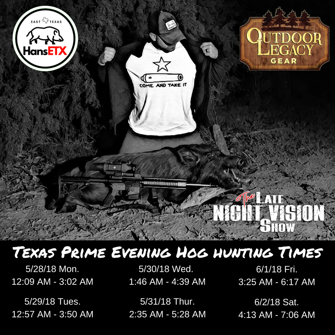 Texas Prime Evening Hog Hunting Times!!!...