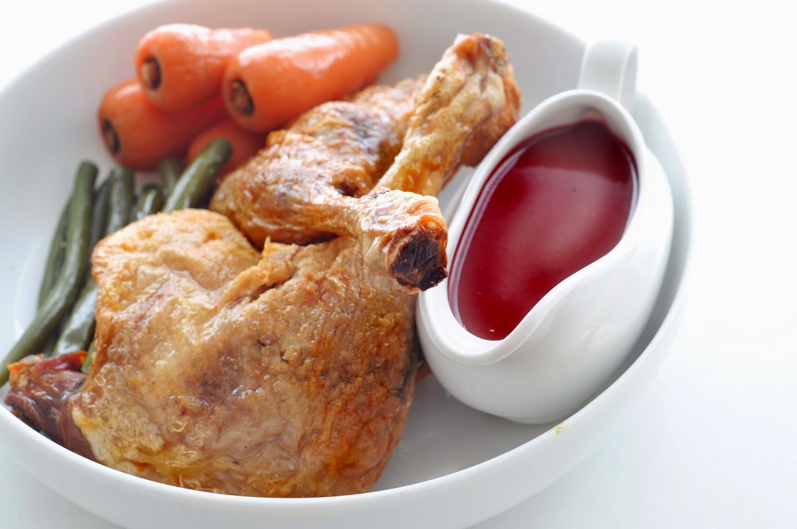 Simple Food Duck Legs with Red Wine and Plum Sauce