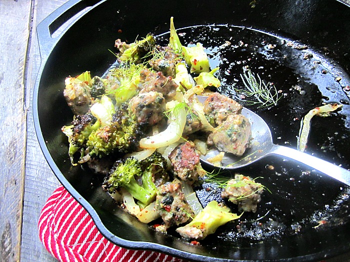 Roasted Broccoli, Fennel & Sausages