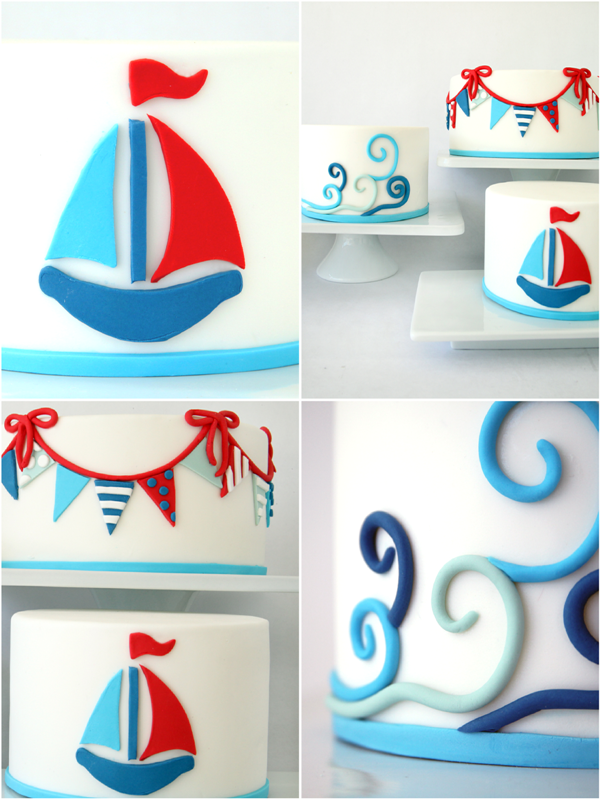 Trio of DIY Nautical Cakes Using Sugar Paste Fondant - via BirdsParty.com