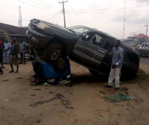 Fatal accident Woman & Her Two Kids Survive Freak Accident Involving SUV and Keke