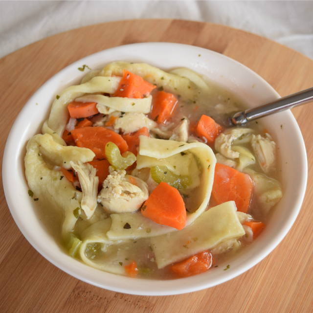 chicken noodle soup with homemade noodles