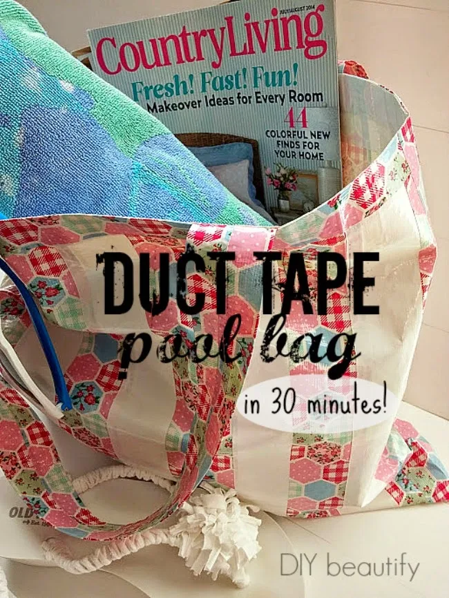 Instructions for a waterproof DIY duct tape beach bag with handles.