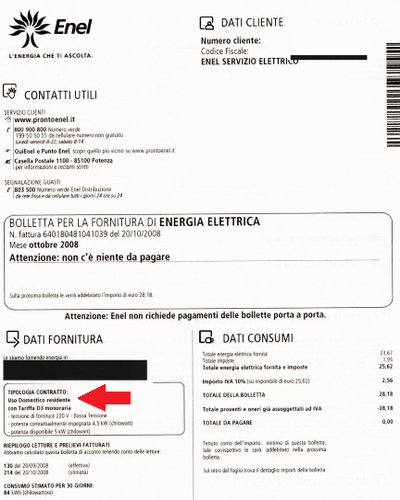 servizio elettrico nazionale scarica bolletta