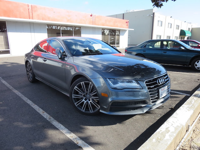 Audi A7 in for collision repairs at Almost Everything Auto Body
