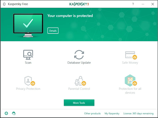 برنامج حماية جديد من شركة كاسبيرسكي تحث إسم برنامج Kspersky Free