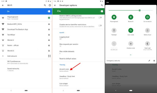 Accent Color in android q Feature