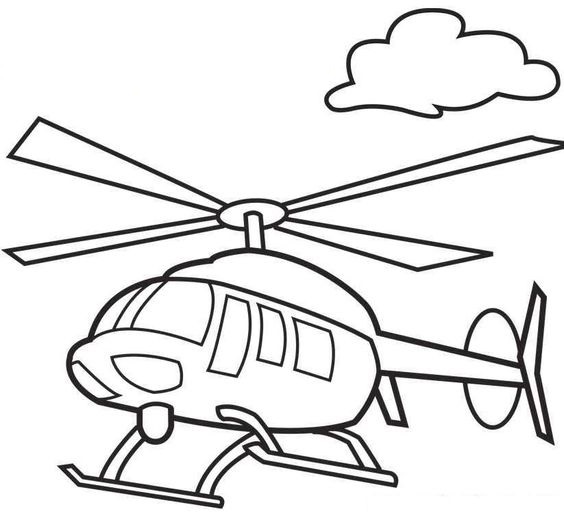 Tranh tô màu máy bay trực thăng