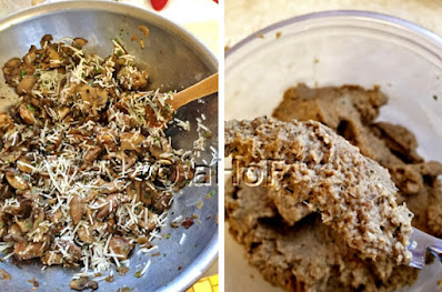 Before and after, processing the mixture